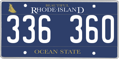 RI license plate 336360