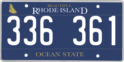 RI license plate 336361