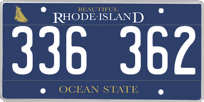 RI license plate 336362