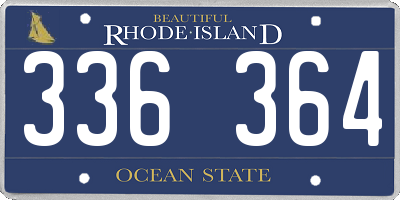 RI license plate 336364
