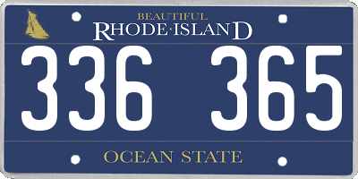 RI license plate 336365