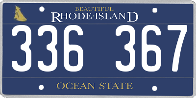 RI license plate 336367