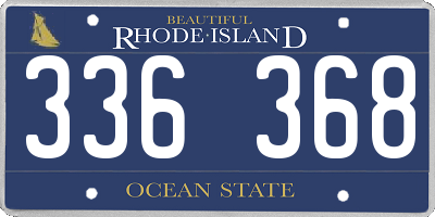RI license plate 336368