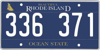 RI license plate 336371