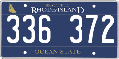 RI license plate 336372