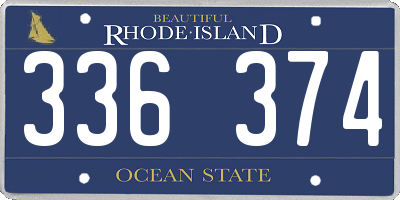 RI license plate 336374