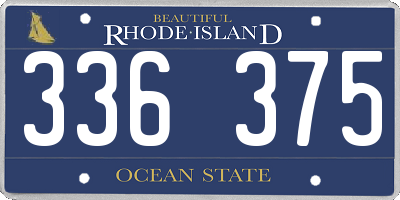 RI license plate 336375