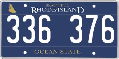 RI license plate 336376
