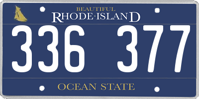 RI license plate 336377