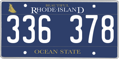 RI license plate 336378