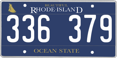 RI license plate 336379