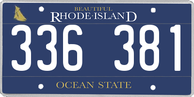 RI license plate 336381