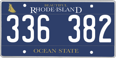 RI license plate 336382