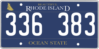 RI license plate 336383