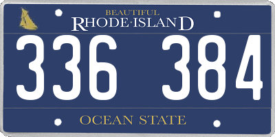 RI license plate 336384
