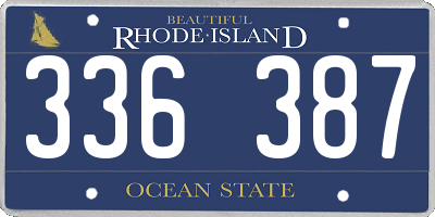 RI license plate 336387