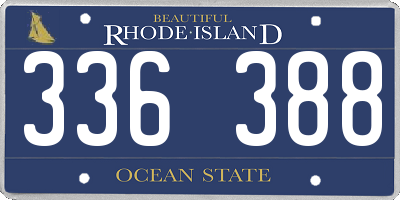 RI license plate 336388