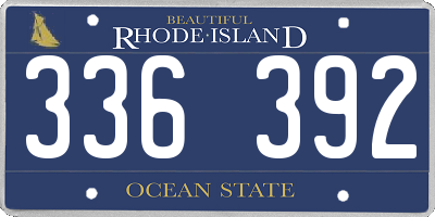 RI license plate 336392