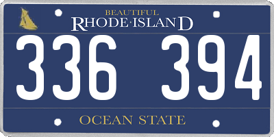 RI license plate 336394