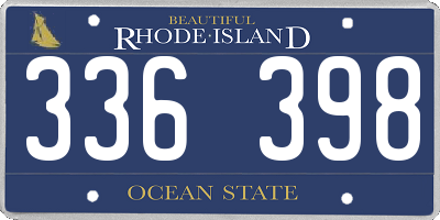 RI license plate 336398