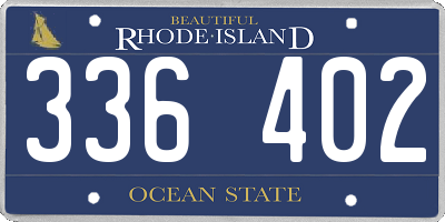 RI license plate 336402