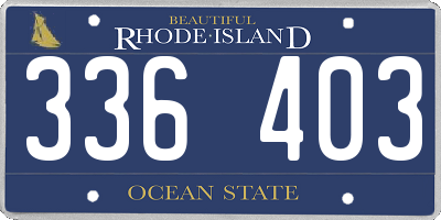 RI license plate 336403