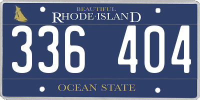 RI license plate 336404