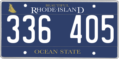 RI license plate 336405