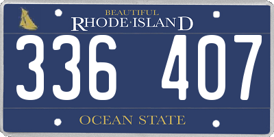 RI license plate 336407