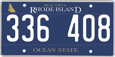RI license plate 336408