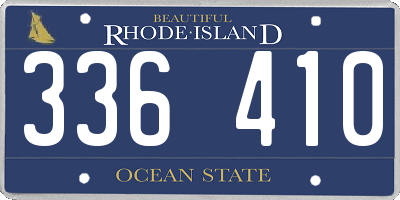 RI license plate 336410
