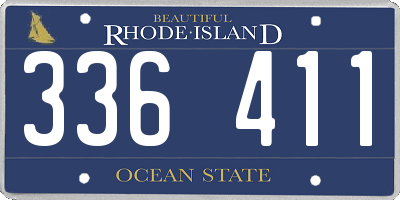 RI license plate 336411