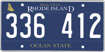 RI license plate 336412