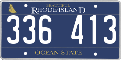 RI license plate 336413