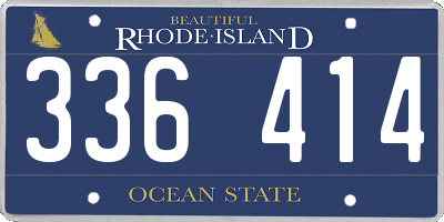 RI license plate 336414