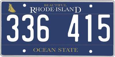RI license plate 336415