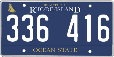 RI license plate 336416