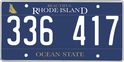 RI license plate 336417