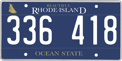 RI license plate 336418