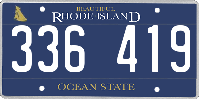 RI license plate 336419