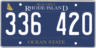 RI license plate 336420