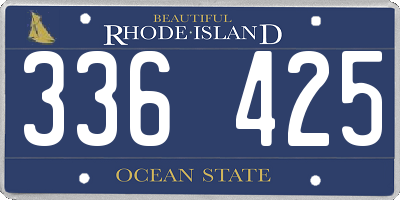 RI license plate 336425