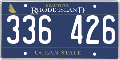 RI license plate 336426