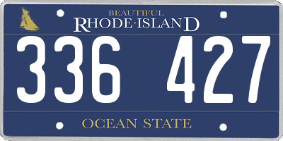 RI license plate 336427