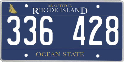 RI license plate 336428