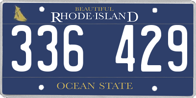 RI license plate 336429