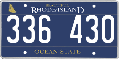 RI license plate 336430
