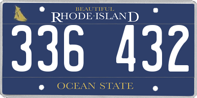 RI license plate 336432