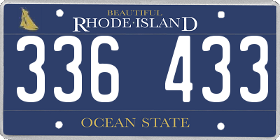 RI license plate 336433