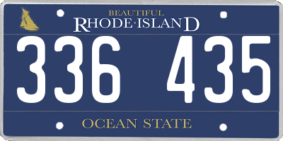 RI license plate 336435